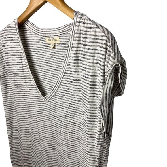 Cloth & Stone Anthropologie Stone Riley Maxi Dress Stripe Size Large Side Slits - Picture 4 of 10